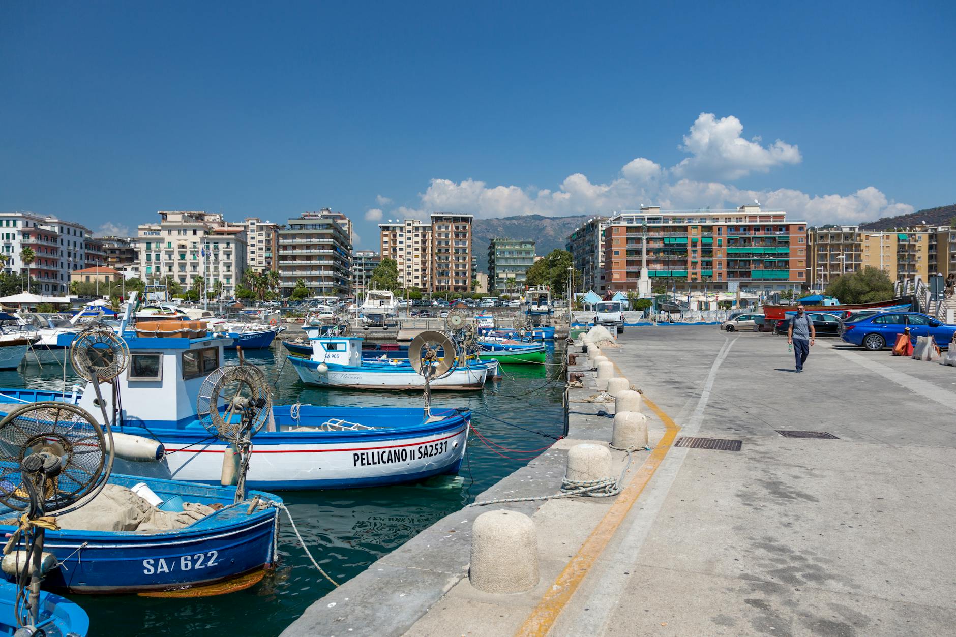 vibrant harbor scene in salerno italy